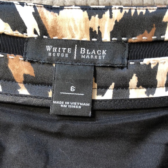 WHBM Pleated Leopard Skirt with pockets side zip - Picture 4 of 6